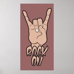 POSTER de cor personalizada ROCK ON