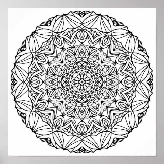 Poster de cor - Sunstar Mandala (Frente)