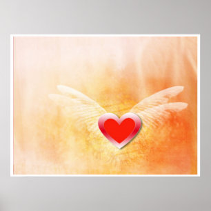 Poster de coração de amor de Grunge