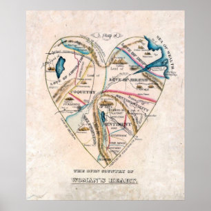 Poster de coração de mulher