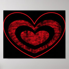 Poster de Coração Vermelho e Preto Pendurado na Pa