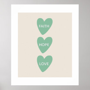 Poster de Corações de Fé Motivacional Esperança Am