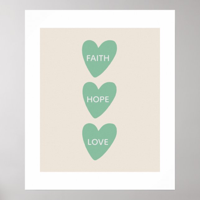 Poster de Corações de Fé Motivacional Esperança Am (Frente)