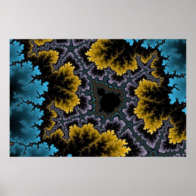 Poster de Coral Azul e Laranja (Frente)