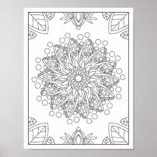 Poster de Corante de Mandala do Jardim das Flores