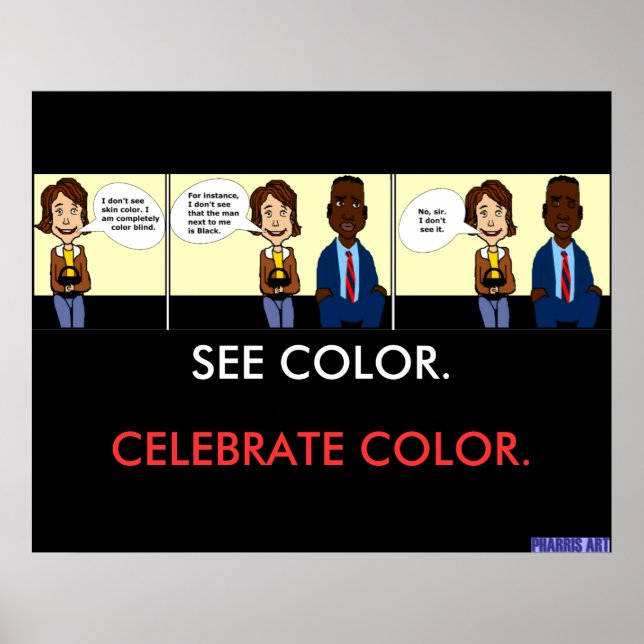 Poster de Cores Completamente Cegos (Frente)