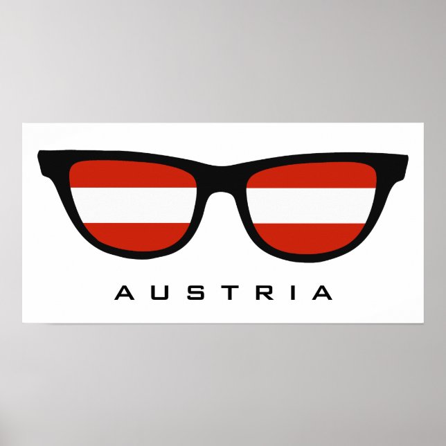 Poster de cores e texto personalizado do Austria S (Frente)