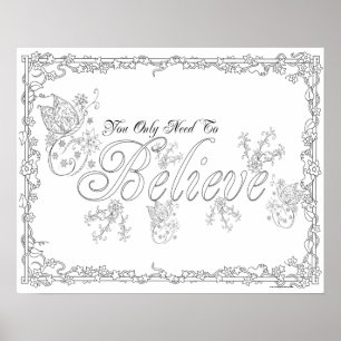 Poster de cores para adultos "Você precisa acredi