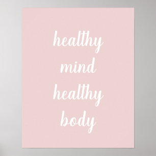 Poster de corpo saudável e cor-de-rosa