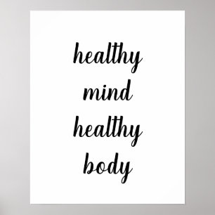 Poster de corpo saudável e saudável
