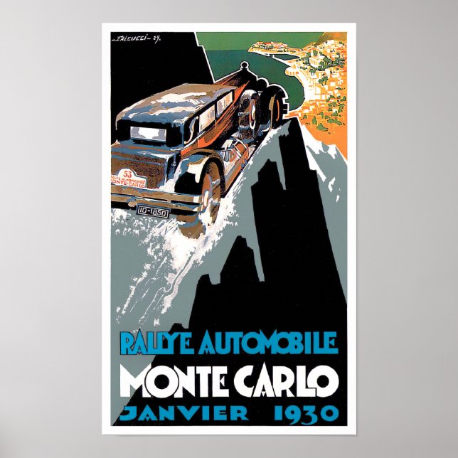 poster de corridas de 1930 Monte Carlo (Frente)