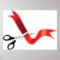 Poster de Corte de Fita Vermelha
