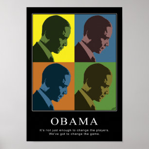 Poster De "cortinas cor" Obama