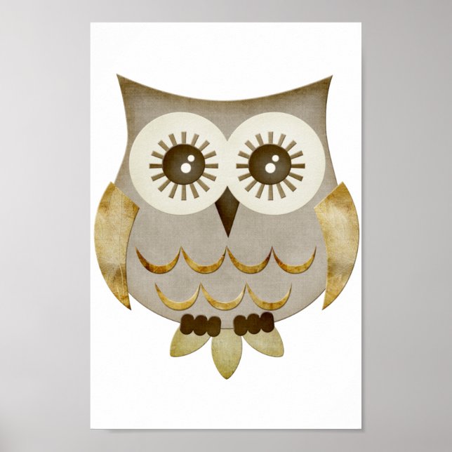 Poster de coruja de olhos largos (Frente)