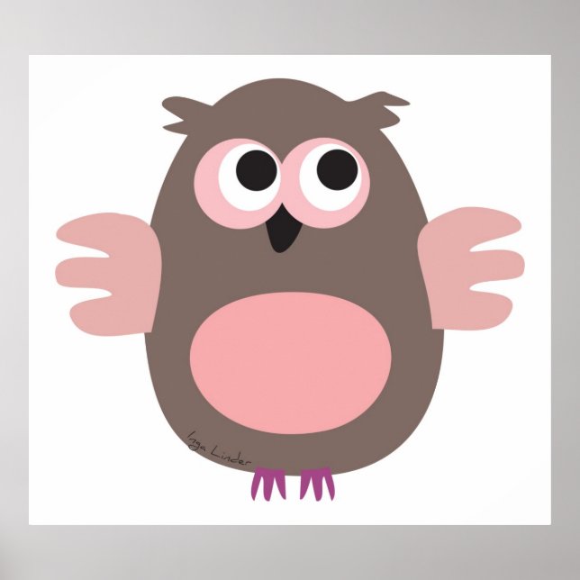 Poster de coruja encarnada engraçado (Frente)