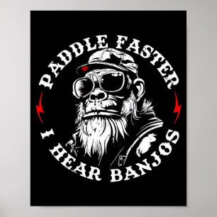 Poster (de costas) reme mais rápido ouça banjos macaco en