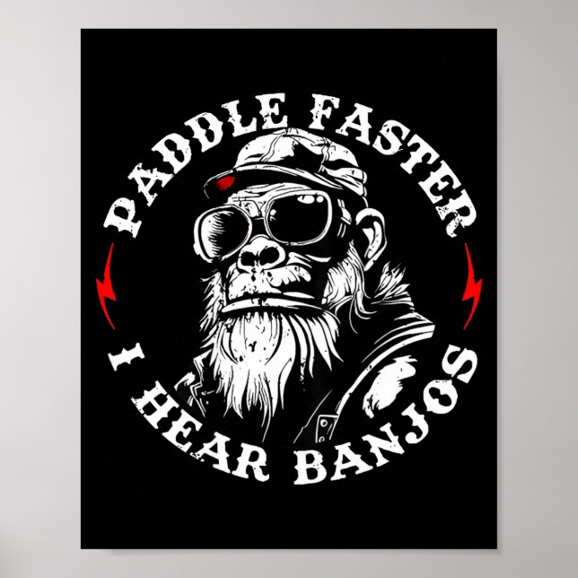 Poster (de costas) reme mais rápido ouça banjos macaco en (Frente)