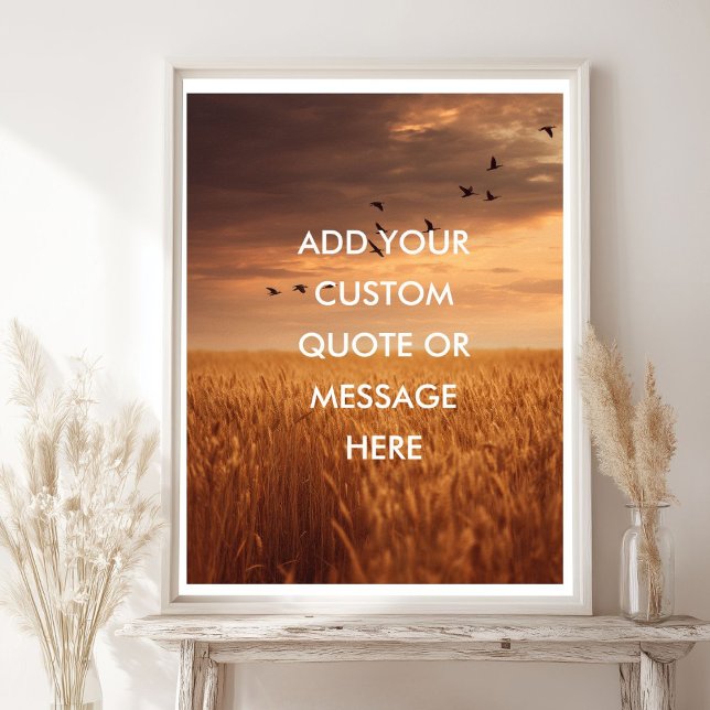 Poster de Cotação de Campo Sunset de Cotação Perso (Custom Quote Sunset Field Quote Poster)