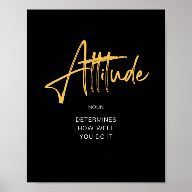 Poster de cotação Inspiradora de atitude (Frente)