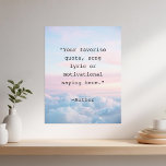 Poster de Cotação Personalizada<br><div class="desc">Crie seu próprio poster de aspas personalizadas com sua citação personalizada em um estilo minimalista de tipografia e nuvens de pôr do sol.</div>