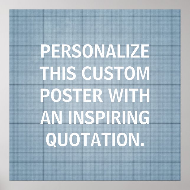 Poster de Cotação Personalizada, Cinza Azul person (Frente)