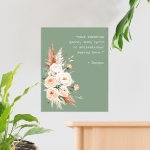 Poster de Cotação Personalizada Floral de Cor de Á