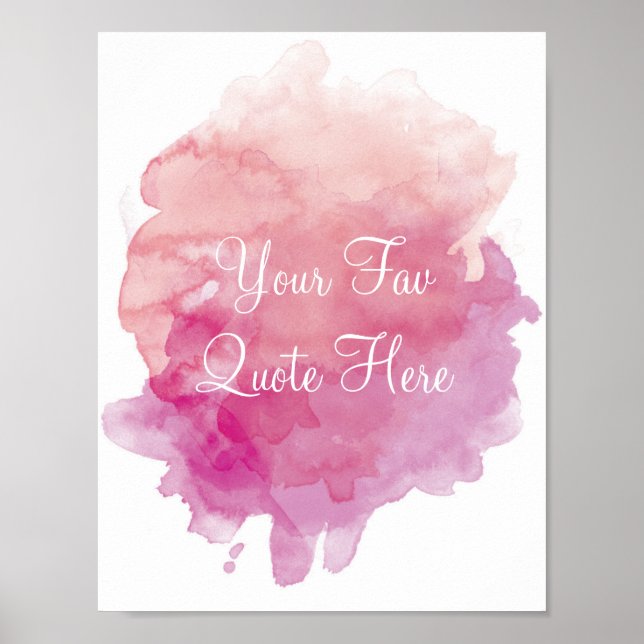 Poster de cotação personalizável de Watercolor (Frente)
