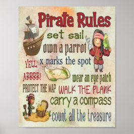 Poster de Cotações Motivacionais de Regras Piratas