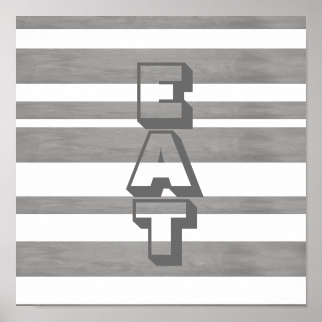 poster de cozinha com comida em cinza e branco (Frente)