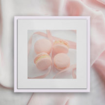 Poster de cozinha de Macarons Doce Rosa | Macarões