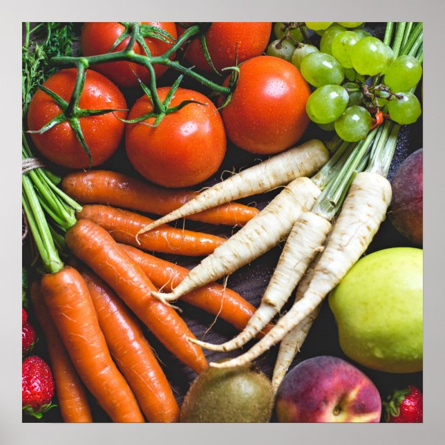 poster de cozinha do Fruta e Vegggs (Frente)