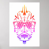 poster de crânio de açúcar em barbearia