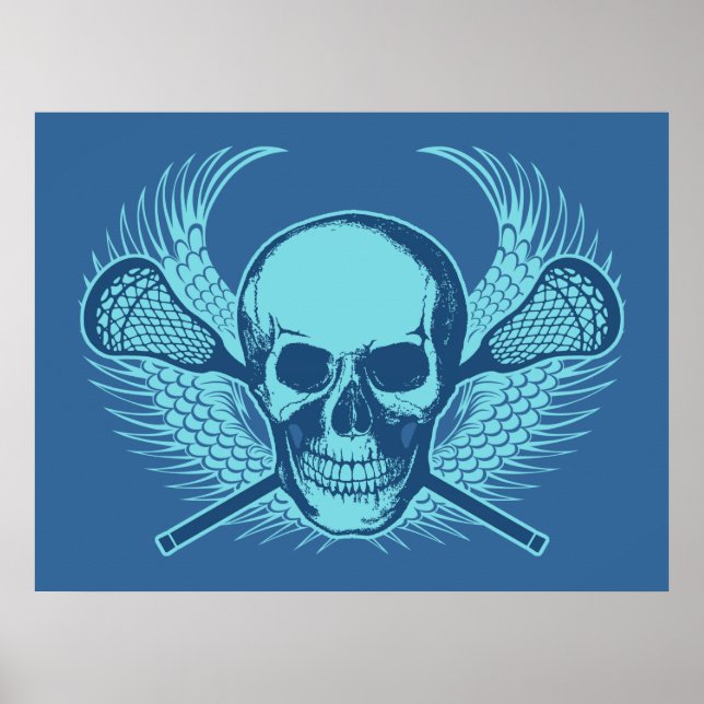 Poster de crânio de Lacrosse (Frente)