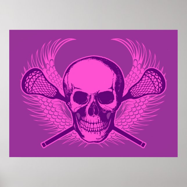 Poster de crânio de Lacrosse (Frente)