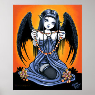 Poster de cristal gótico da arte do anjo da