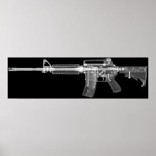 Poster de CT/X-ray do rifle AR-15 real! Detalhe