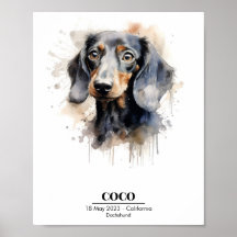 Poster de Dachshund Personalizável