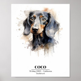 Poster de Dachshund Personalizável