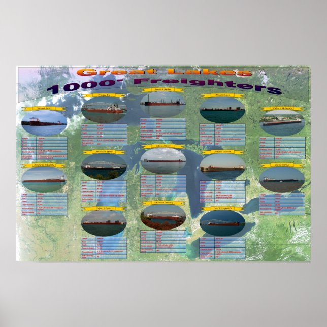 Poster de dados de cargueiros dos Excelentes L1000 (Frente)