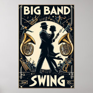 Poster de dança de Banda grande Vintage