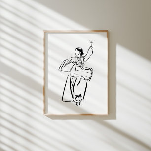 Poster de Dança de Tinta do Tambor Hanbok Coreano