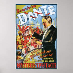 Póster ~ de Dante o ato mágico do vintage misterioso do