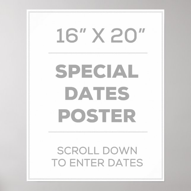 poster de datas especiais de 16" x 20" (Frente)