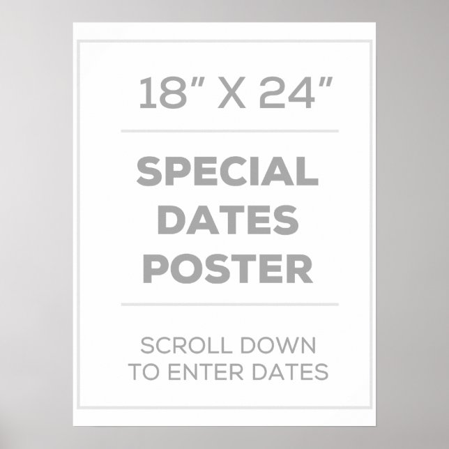 poster de datas especiais de 18" x 24" (Frente)