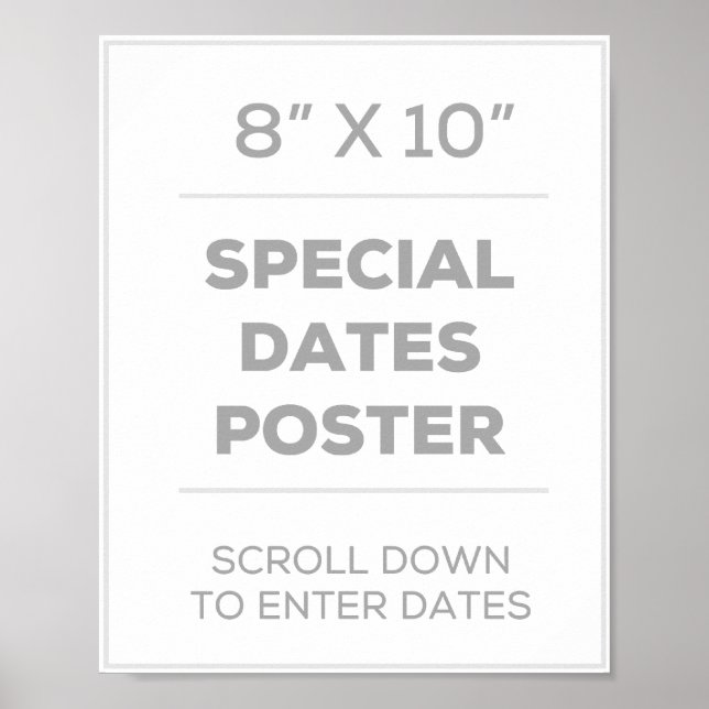 poster de Datas Especiais de 8" x 10" (Frente)