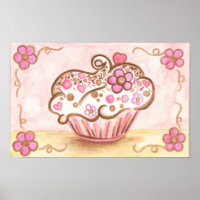 Poster de de Arte de Cozinha de Bakery, Cupcake, r