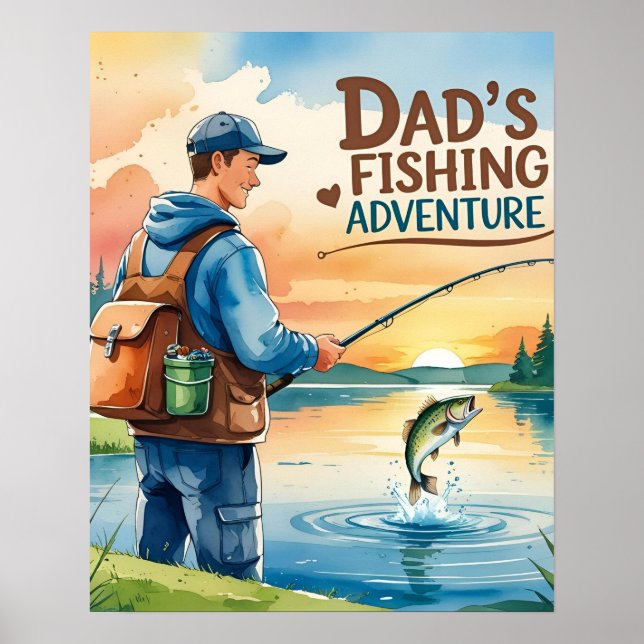 Poster de de  de Aquarela de Pesca da Empresa de P (Frente)