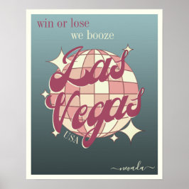 Poster de decoração azul elegante de Las Vegas Nev