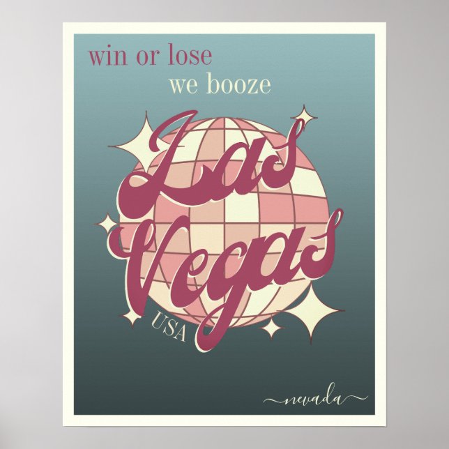 Poster de decoração azul elegante de Las Vegas Nev (Frente)