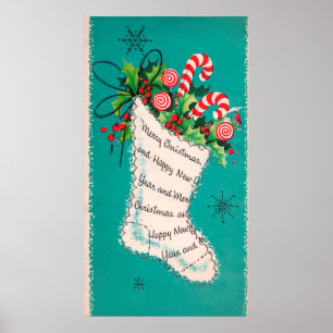 Poster de decoração da Vintage de Natal
